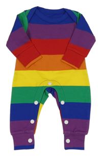 Farebný pruhovaný teplákový overal