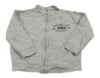 Sivá melírovaná prepínaci mikina s nápisom