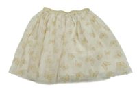 Krémová tylová sukňa s motýly H&M