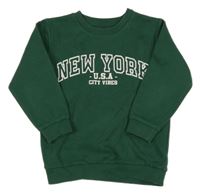 Tmavozelená mikina s nápisom Matalan