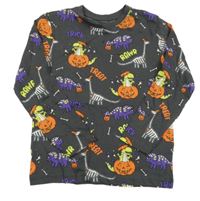 Antracitové triko s dinosaury a dýněmi Primark