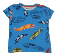 Modré tričko s Hot Wheels autami