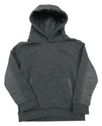 Tmavosivá melírovaná mikina s nápisom a kapucňou Firetrap