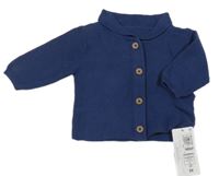 Nové - Tmavomodrý propínací svetr s límečkem M&S