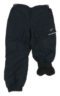 Antracitové šusťákové zateplené cuff kalhoty Quechua