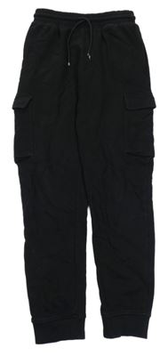 Černé slim cargo tepláky Next