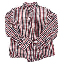 Červeno-bielo-tmavomodrá kockovaná košeľa Rebel
