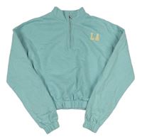 Světlemodrá crop mikina s písmeny H&M