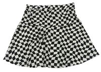 Čierno-biela vzorovaná kolová sukňa H&M