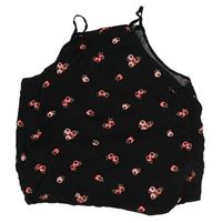 Čierny ľahký crop top s kvetinami New Look