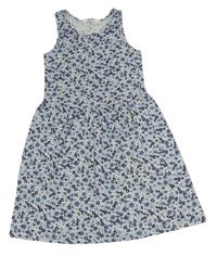 Svetlomodré kvetované bavlnené šaty H&M