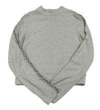 Sivé rebrované crop tričko s leopardím pruhom zn. River Island