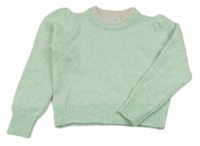 Svetlozelený melírovaný crop sveter Primark