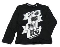 Černé triko s bílým potiskem 