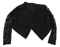 Čierne bolerko s čipkovymi rukávy