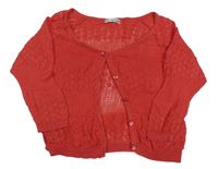 Červený perforovaný ľahký prepínaci crop sveter M&S