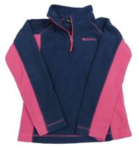 Tmavomdoro-ružová fleecová funkčná mikina s logom Mountain Warehouse