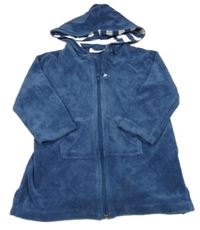 Tmavomodrá froté prepínaci mikina s kapucňou