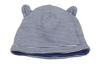 Tmavomodro-bílá pruhovaná čepice F&F