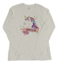 Biele tričko s jednorožcom ovs