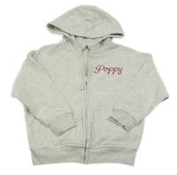 Sivá melírovaná prepínaci mikina s nápisom a kapucňou George