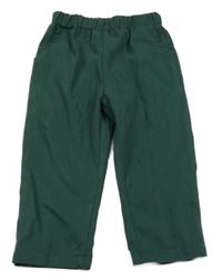 Tmavozelené ľahké nohavice shein