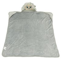 Sivá plyšová deka s kapucňou s príšerkou