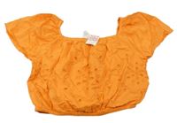 Nové - oranžový crop top s madeirou Matalan