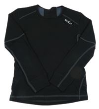 Čierne športové funkčné tričko s logom ODLO