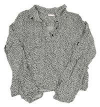 Bílo-černá vzorovaná halenka we