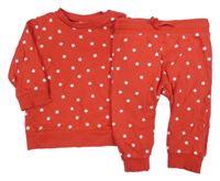 2 set - červená mikina s hvězdami + tepláky H&M