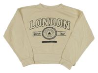Smotanová crop mikina s nápisom Matalan