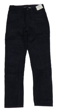 Nové - tmavomodré slim fit manšestráky H&M