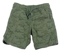 Khaki plátěné kraťasy s diny Primark