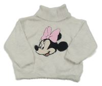 Biely svetrový chlpatý rolák s Minnie C&A
