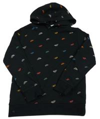 Čierna mikina s logy a kapucňou zn. Nike