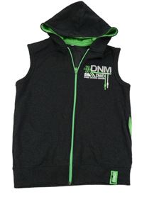 Tmavosivá prepínaci tepláková vesta s nápisom a kapucňou C&A