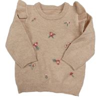 Ružový kvetovaný sveter s volánikmi George