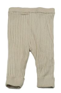 Béžové rebrované úpletové tepláky Nutmeg