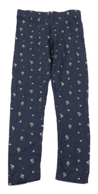 Tmavomodré kvetované legíny Dunnes