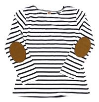 Bílo-tmavomodré pruhované triko 