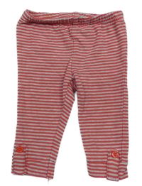 Sivo-ružové pruhované legíny Vertbaudet