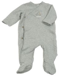 Šedý melírovaný žebrovaný overal se zvířátky F&F