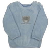 Svetlomodrá plyšová mikina s medvedíkom Nutmeg