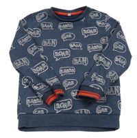 Tmavomodrá mikina s nápismi M&S