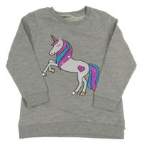 Sivá mikina s jednorožcom Primark