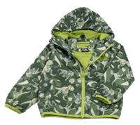 Tmavozelená šusťáková jarní bunda s diny a kapucí - Jurský svět 