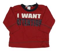 Červené tričko s nápisom H&M