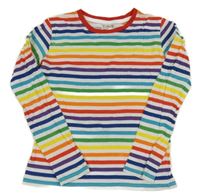 Bielo-farebné pruhované tričko