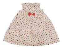 Bielo-červeno-tmavomodré šaty so srdiečkami a Minnie C&A
